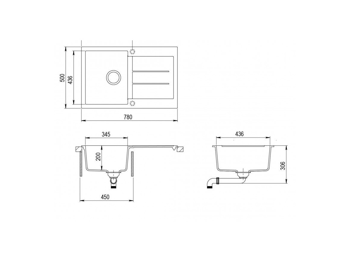 Kuchyňské dřezy Helika Tesa 780.0E