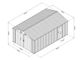 Fém garázs 3,8 x 6 m nyeregtetővel, antracit színű Riwall PRO RMCG 20x13 Anthracite