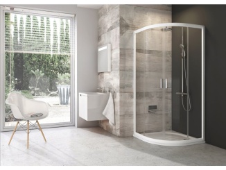 Zuhanyozás –  Ravak BLCP4-90x90, bílá+grape