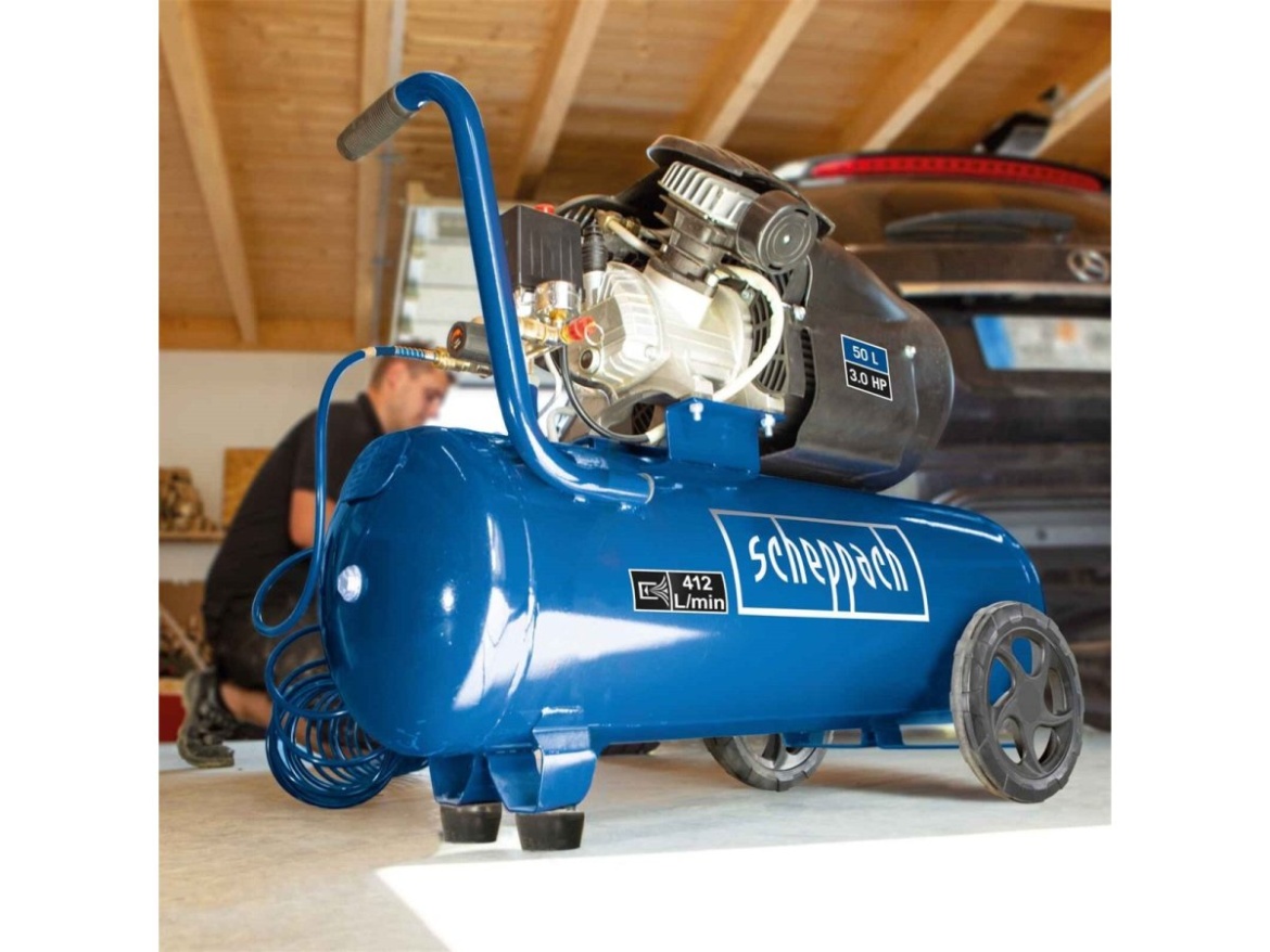 Dvoupístový olejový kompresor 50 l Scheppach HC 52 DC