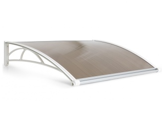 Oblé –  Vchodová strieška Valtellina biela/bronz, 120 x 82 cm