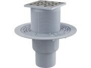 Alcadrain Podlahová vpusť 105 x 105 mm, mřížka nerez, spodní odtok d 50 mm,  APV202