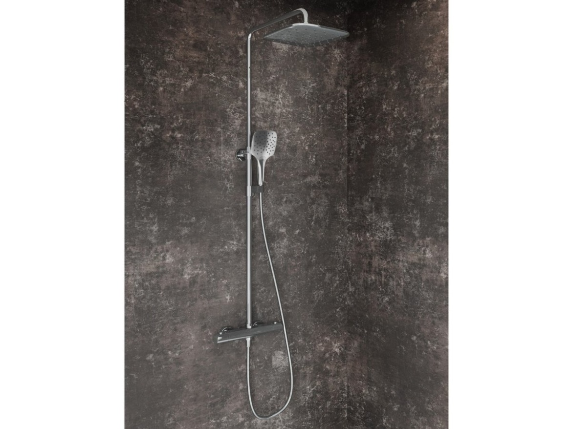 Ravak FL 091.00CR Sprchový stĺp s termostatickou batériou, posuvný, so sprchovým setom, chróm