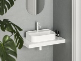 Ravak Umyvadlo Ceramic Slim Shelf R 55, s otvorem pro baterii, s přepadem, antracit