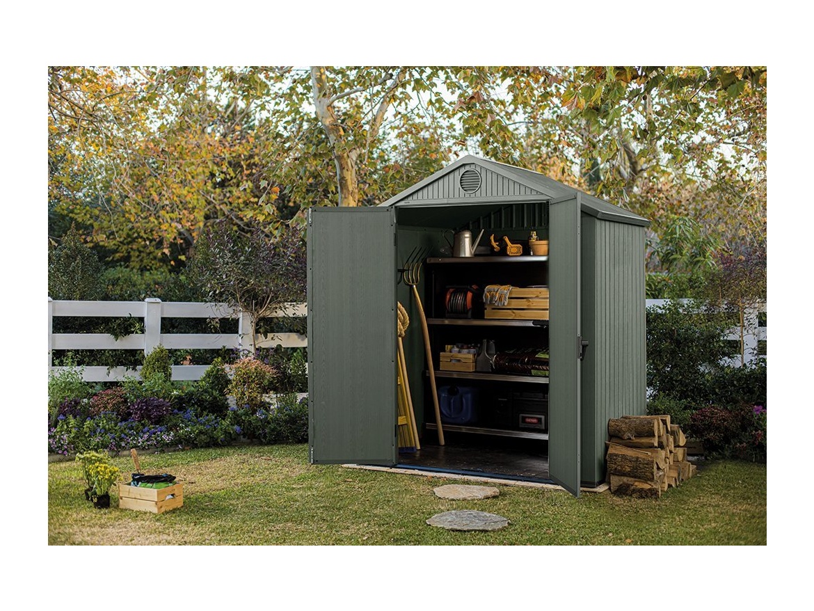 Plastový zahradní domek Keter Darwin 6 x 4 zelený, s podlahou