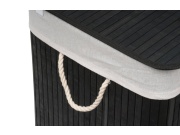 G21 Koš na prádlo  150 l s rozdělovači, bambusový černý s bílým košem