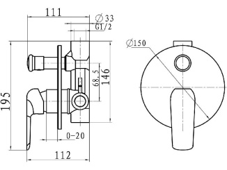 Vodovodní baterie – Novaservis Vanová baterie Nobless Tina, chrom, podomítková, s příslušenstvím, 38050R,0