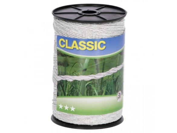 Scobax Lanko CLASSIC pro el. ohradník, 3 mm x 500 m, 6x Ni 0,20 mm, bílá