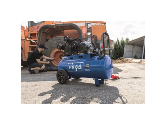 Olejový tříválcový řemenový kompresor 100 l Scheppach HC 550 TC