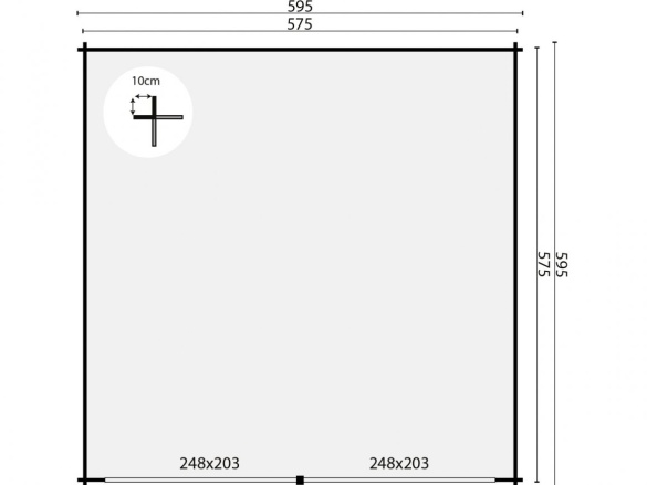 Tuindeco Nysse Garage/open-sided barn | 70mm | impregnated RCW