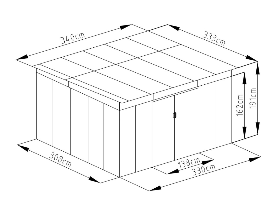 G21 Zahradní domek  GRAH 1132 - 340 x 333 cm, hnědý