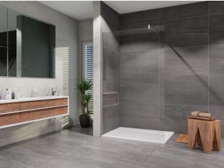 Pevné stěny – Lansanit Sprchová stěna Walk-IN 1400 mm, sklo čiré, profil chrom, LAN05042