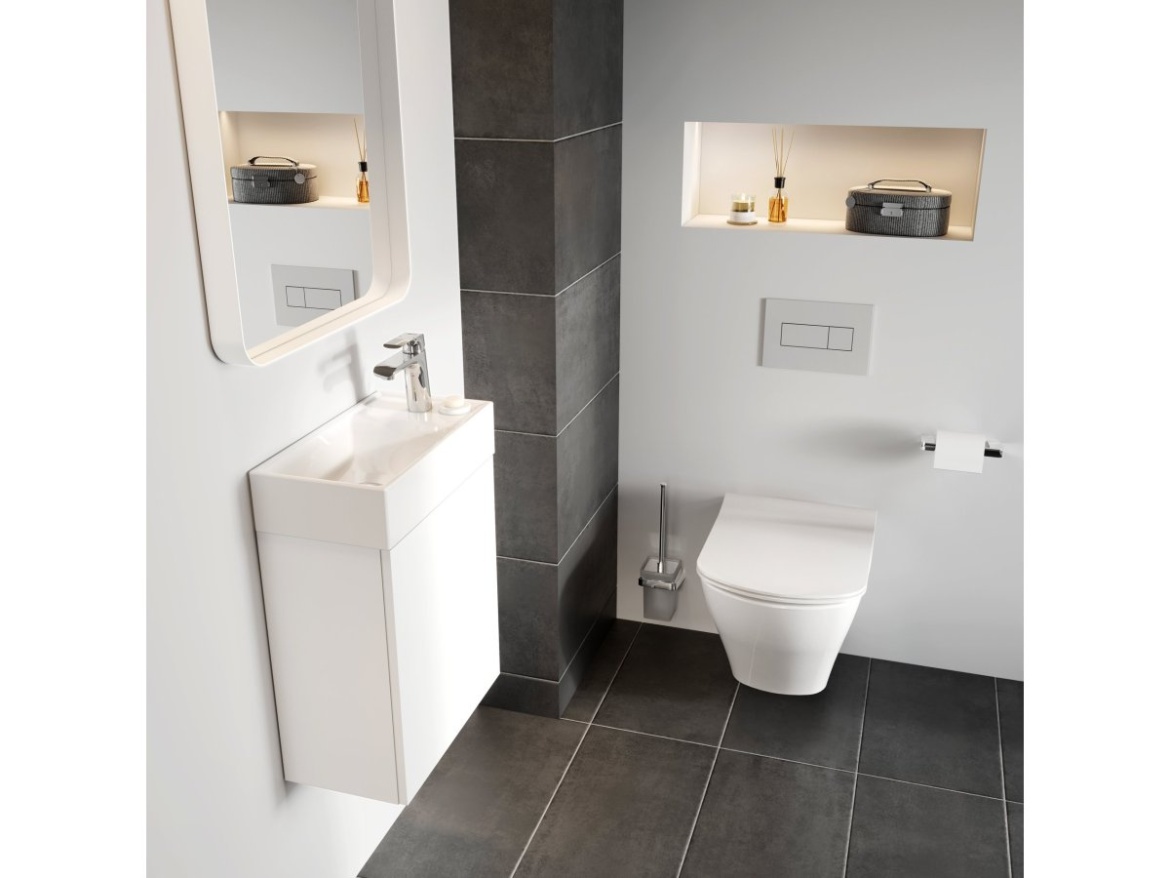 Ravak Umývadlo Veda slim 40, s otvorom pre batériu, bez prepadu, biela