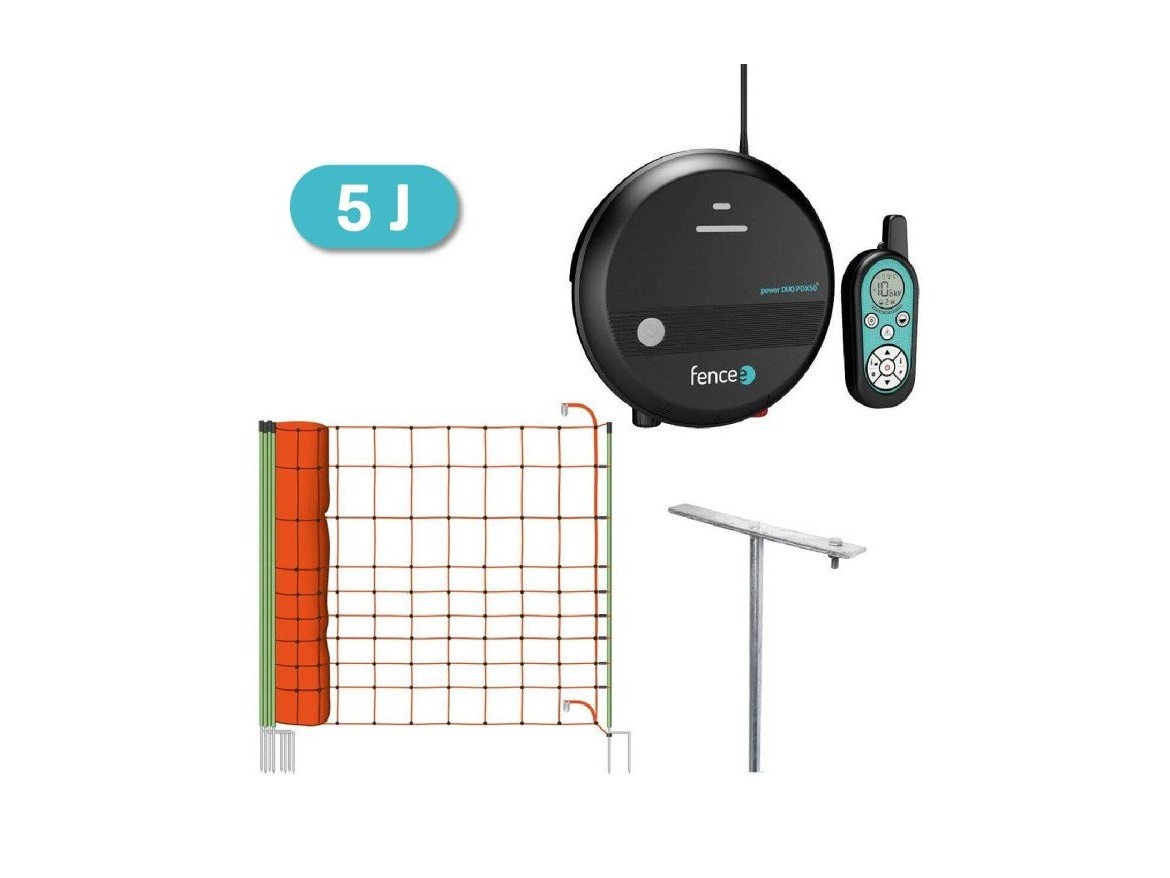 Scobax Set elektrického ohradníku se sítí - ochrana před vlkem, rysem - DUO RF zdroj s ovladačem - síť 50 m