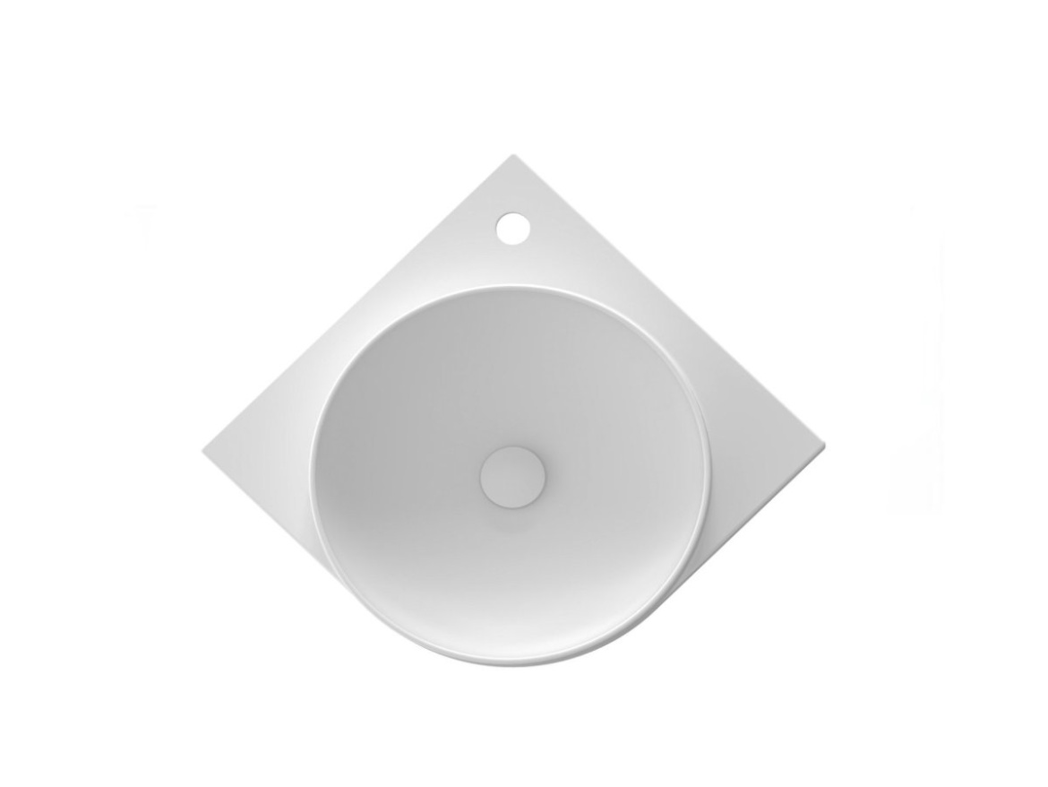 Ravak Umývadlo Yard 45 C, s otvorom pre batériu, bez prepadu, biela matná