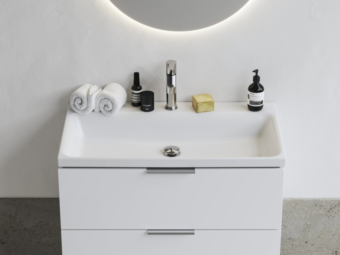 Ravak Umývadlo Comfort 80, s otvorom pre batériu, bez prepadu, biela