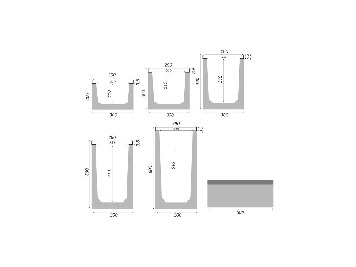 Betonový žlab s litinovou mříží Gutta D400