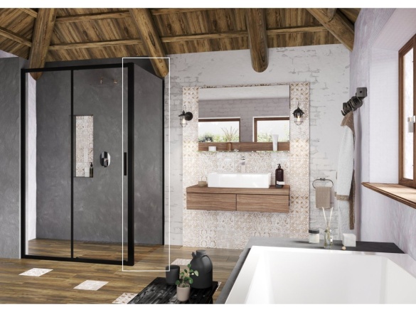 Ravak BLSPS 90, čierna+transparent