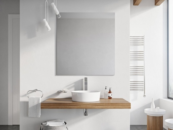 Ravak Umývadlo Uni Slim 40, bez otvoru pre batériu, bez prepadu, biela