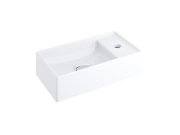 Ravak Umývátko Veda Slim 40, s otvorem pro baterii, bez přepadu, černá matná