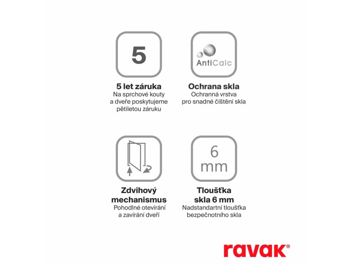 Ravak SMSD2 100 B-L, lesk/chrom+transparent