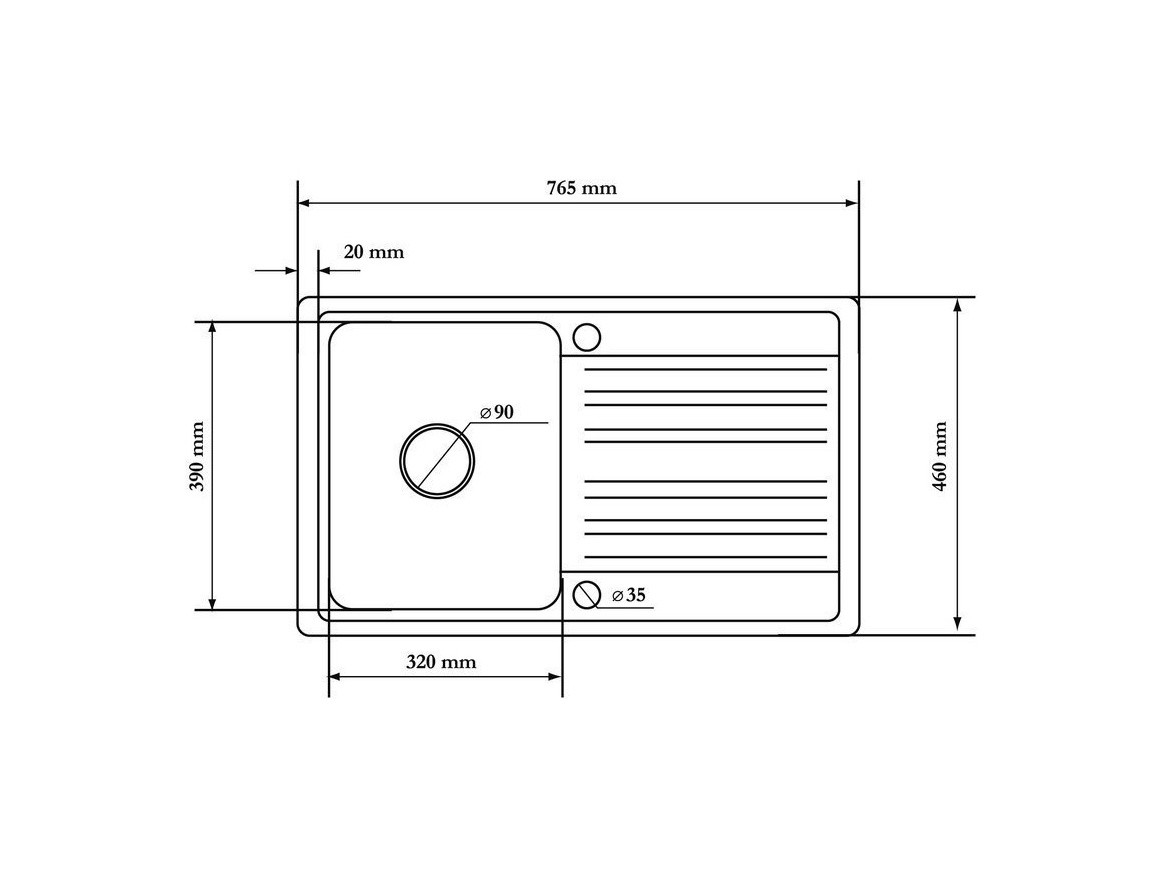 Kuchyňské dřezy Helika Notus 765.0E