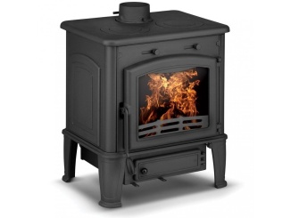 Krbové kachle –  Litinová krbová kamna FERGUSS Short L s varnými plotnami a externím přívodem vzduchu 10,8 kW + příslušenství