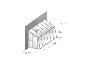 Polikarbonát hosszabbítók –  Variant C (přístavba) polykarbonát (8 mm) 3,0 x 1,5 m