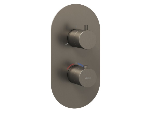Ravak ES 067.20GB.O3.RB07C Termostatická podomietková batéria 3-cestná pre R-box, Graphite Brushed