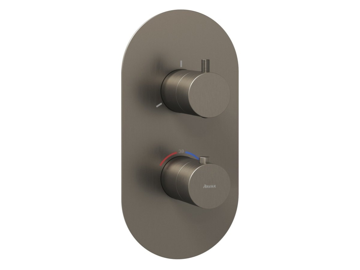 Ravak ES 067.60RGB.O3.RB07C Termostatická podomietková batéria 3-cestná pre R-box, Rose Gold Brushed