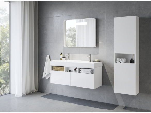 Ravak Umyvadlo Natural Duo 120, s otvory pro baterie, bez přepadu