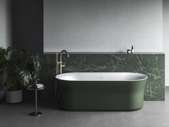 Ravak Vana Ypsilon 180x80, volně stojící, Deepsea Blue/bílá, krytka odtoku bílá/černá/chrom