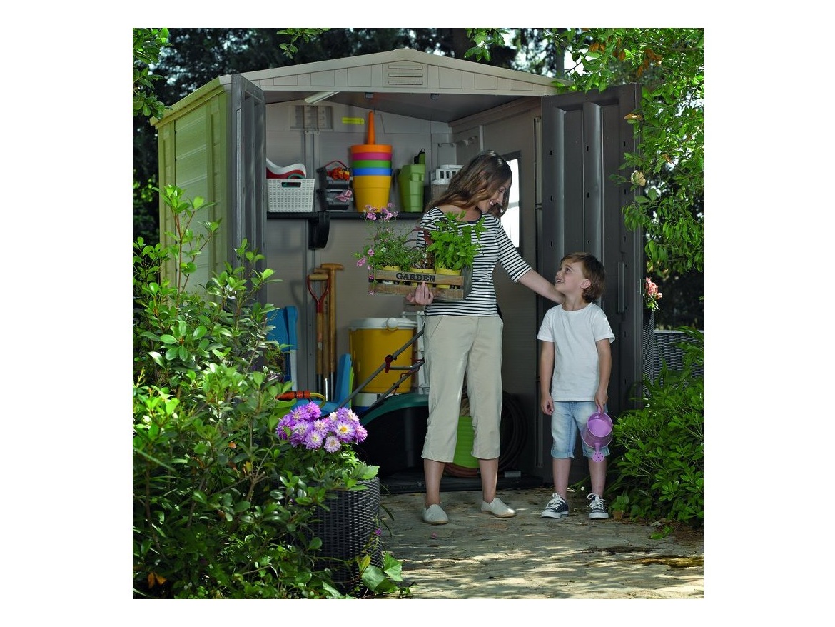 Keter Zahradní domek  Factor 6 x 6 béžový / hnědý, s podlahou, poškozený obal