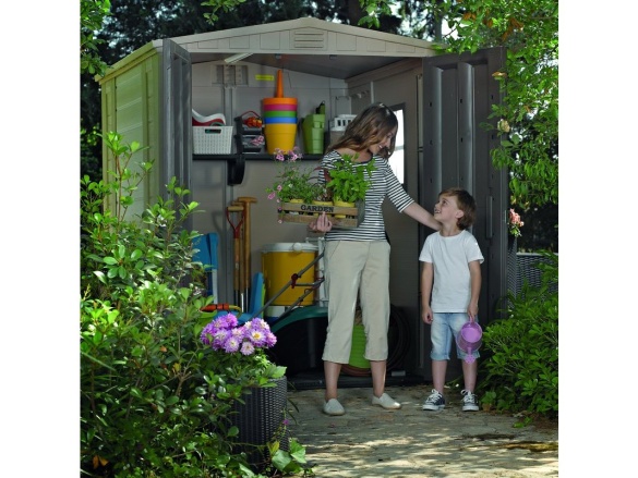 Keter Zahradní domek  Factor 6 x 6 béžový / hnědý, s podlahou, poškozený obal