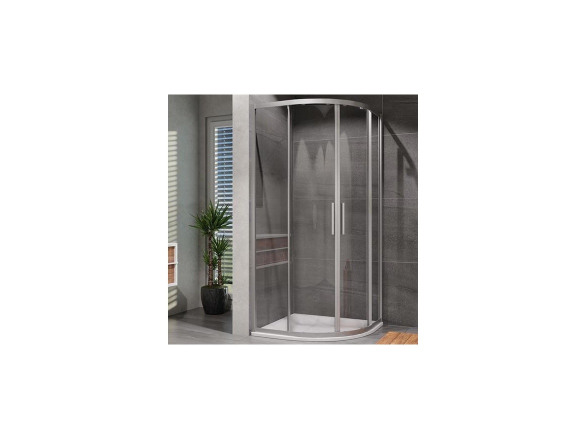Lansanit Set sprchového koutu Vati 90 x 90 cm s vaničkou, sklo čiré, profil aluchrom, čtvrtkruh,  LAN50007