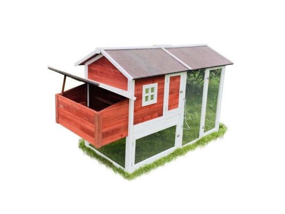 Kurník Scobax Dřevěný kurník MILÁNO RED MAXI, 2200x740x1200 mm