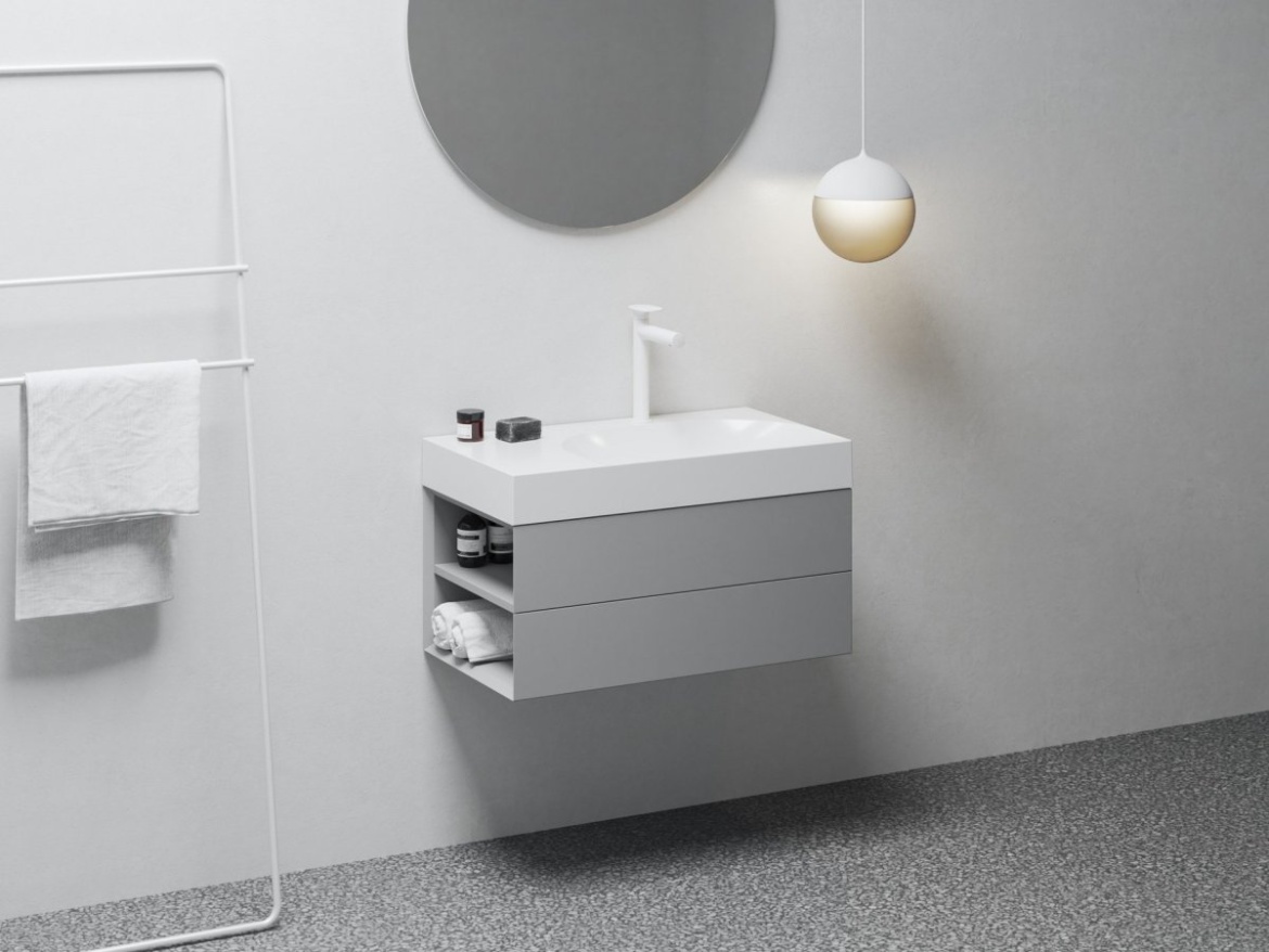 Ravak SD Lite 80 L skrinka pod umývadlo Grey Green