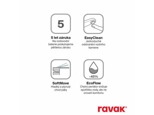 Ravak CR II 015.20BL Umyvadlová stojánková baterie 300 mm bez výpusti, černá