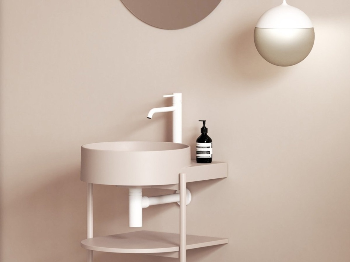 Ravak Umyvadlo Yard 40, s otvorem pro baterii, bez přepadu, černá matná