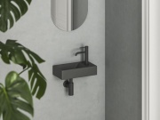 Ravak Umývátko Veda Wall 40 L, s otvorem pro baterii, bez přepadu, antracit