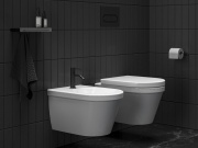 Ravak ES 056.20BLM Bidetová stojánková baterie 154 mm bez výpusti, černá matná