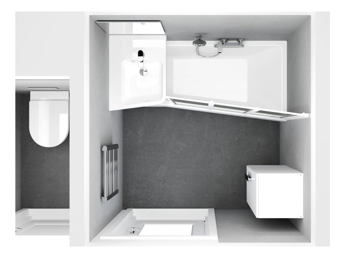 Ravak Umývadlo BeHappy II 66,5 P, s otvorom pre batériu, s prepadom