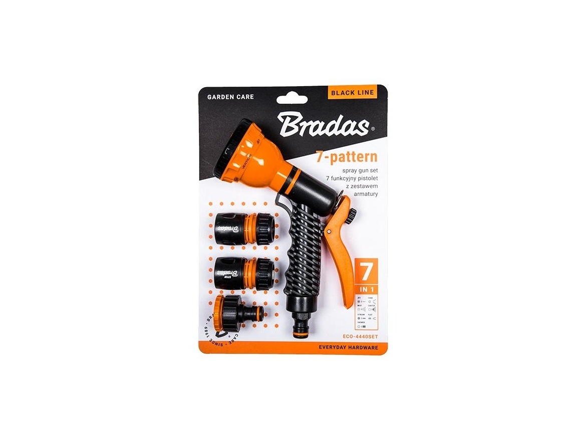 Bradas Zalévací pistole ECO - 7 funkcí komplet pro hadici 1/2"