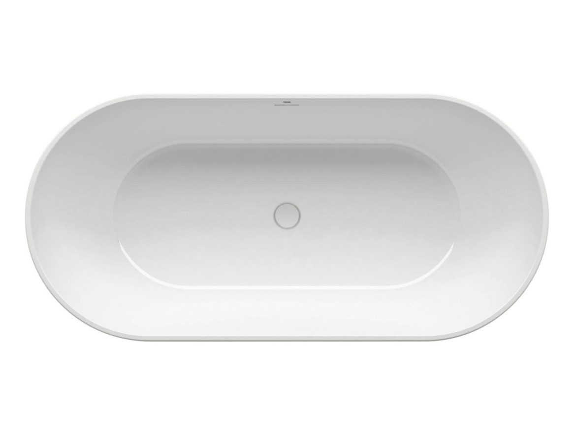 Ravak Vaňa Freedom O 169x80, voľne stojaca, biela, krytka odtoku biela/čierna/chróm