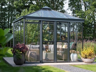 Klasické skleníky ze skla Euro-Serre –  Euro-Serre Pyra 3,8 m x 3,8 m