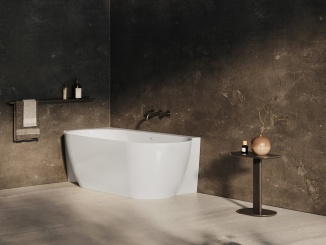 Koupelna a WC –  Ravak Vana Freedom Corner II Tec 175x86 L, volně stojící, černá/bílá, krytka odtoku černá/bílá/chrom