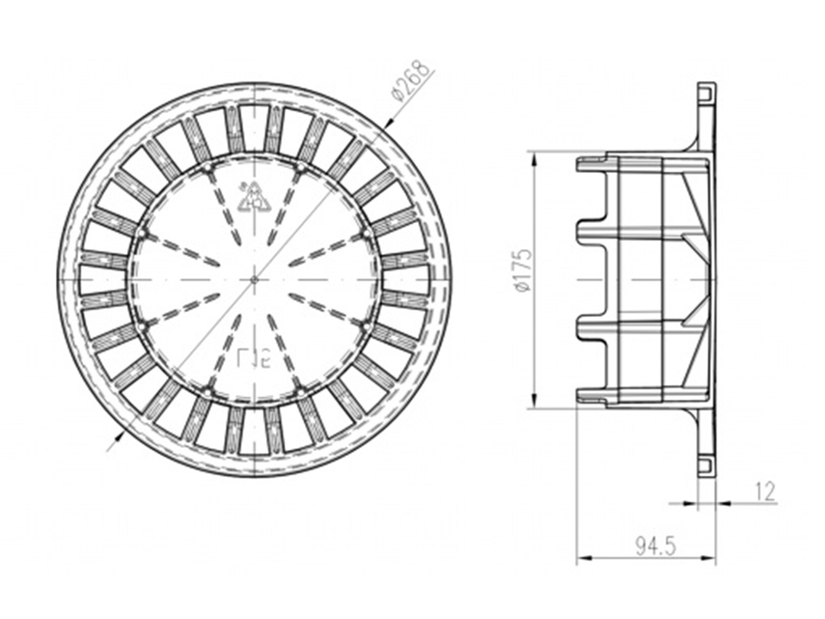 Chuděj ND-Mřížka PV 300 × 300 mm