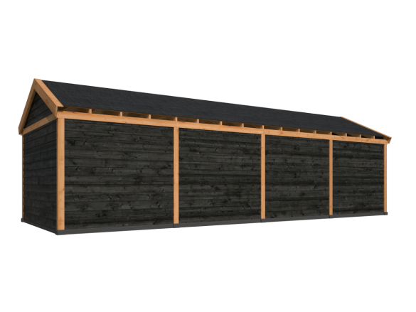 Wood satteldach Göteborg, typ 3 (schwarz gesprühte Wände)