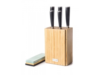 Konyhakések –  G21 Sada nožů  Damascus Premium v bambusovém bloku, Box, 5 ks + brusný kámen