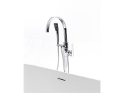 Ravak FM 080.20BL.RB07A Vaňová batéria do podlahy pre R-box, so sprchovým setom, čierna